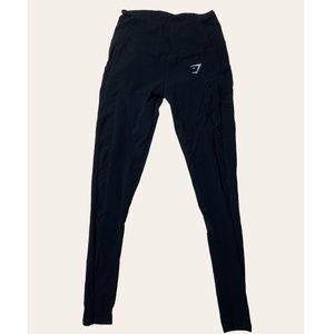 Gymshark Black Full Length Leggings Mesh & Pockets Size XS